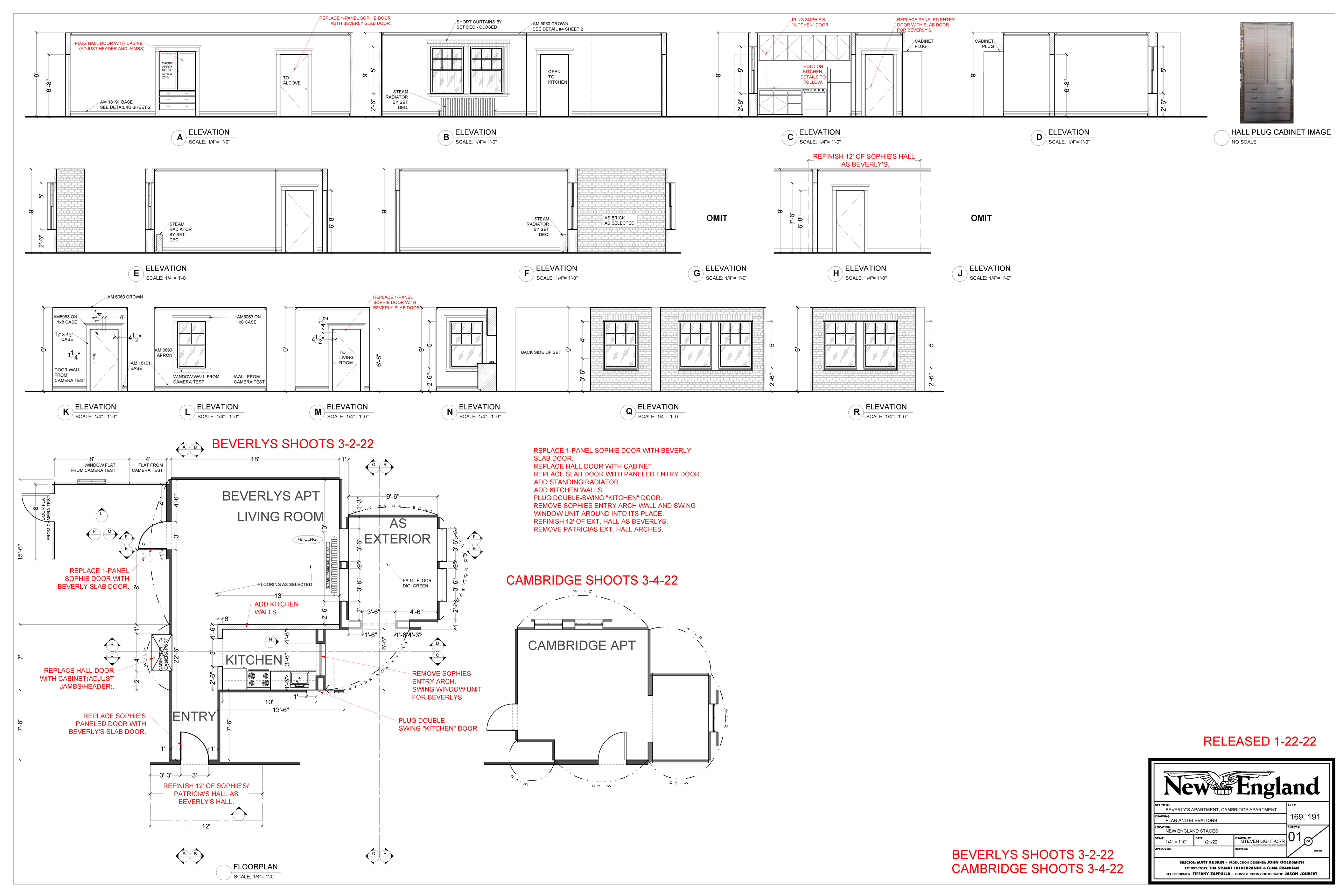 Beverly's Apartment — Plan & Elevations — Steven Light-Orr