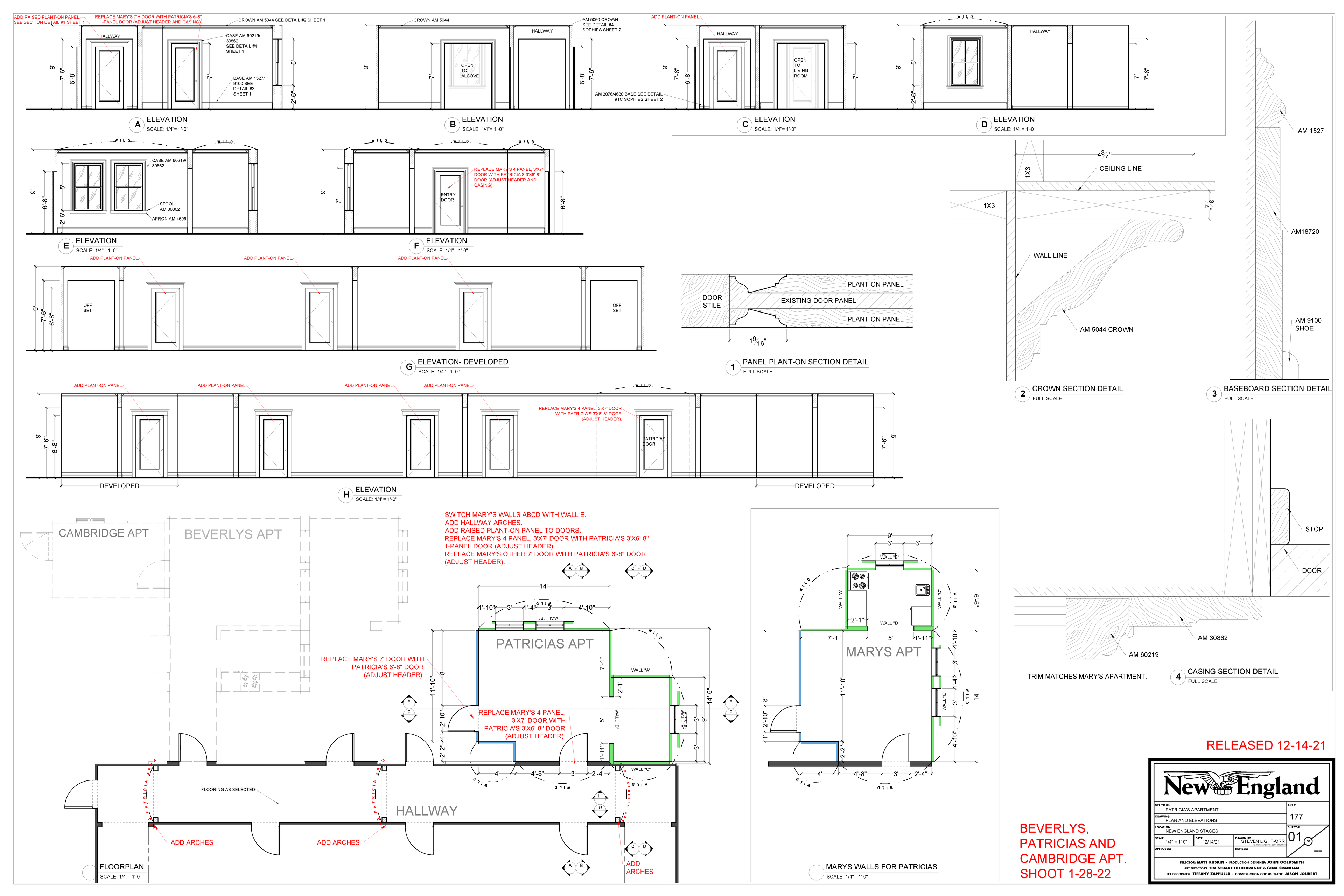 Patricia's Apartment — Plan & Elevations — Steven Light-Orr
