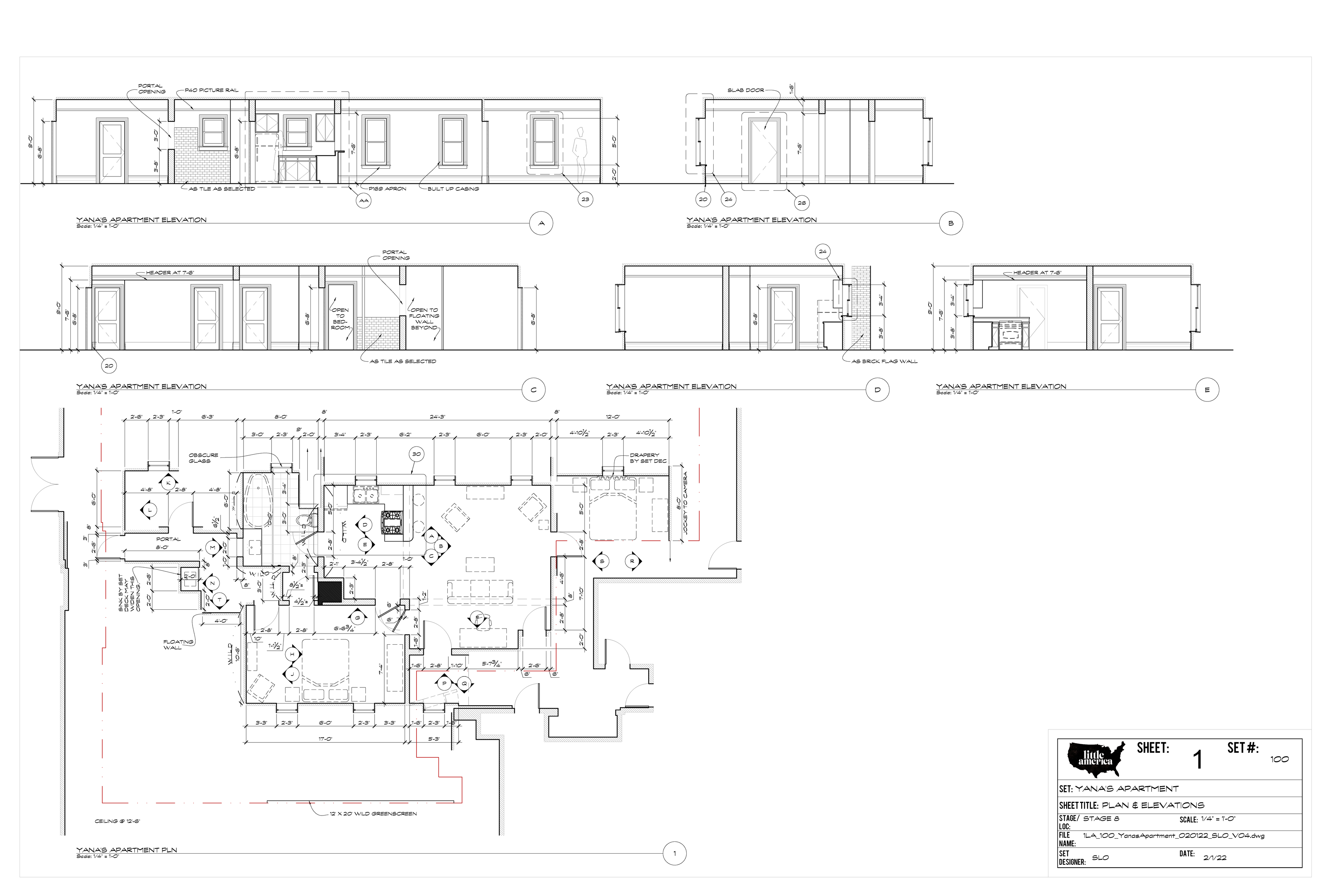 Yana's Apartment — Sheet 1 — Plan — Steven Light-Orr
