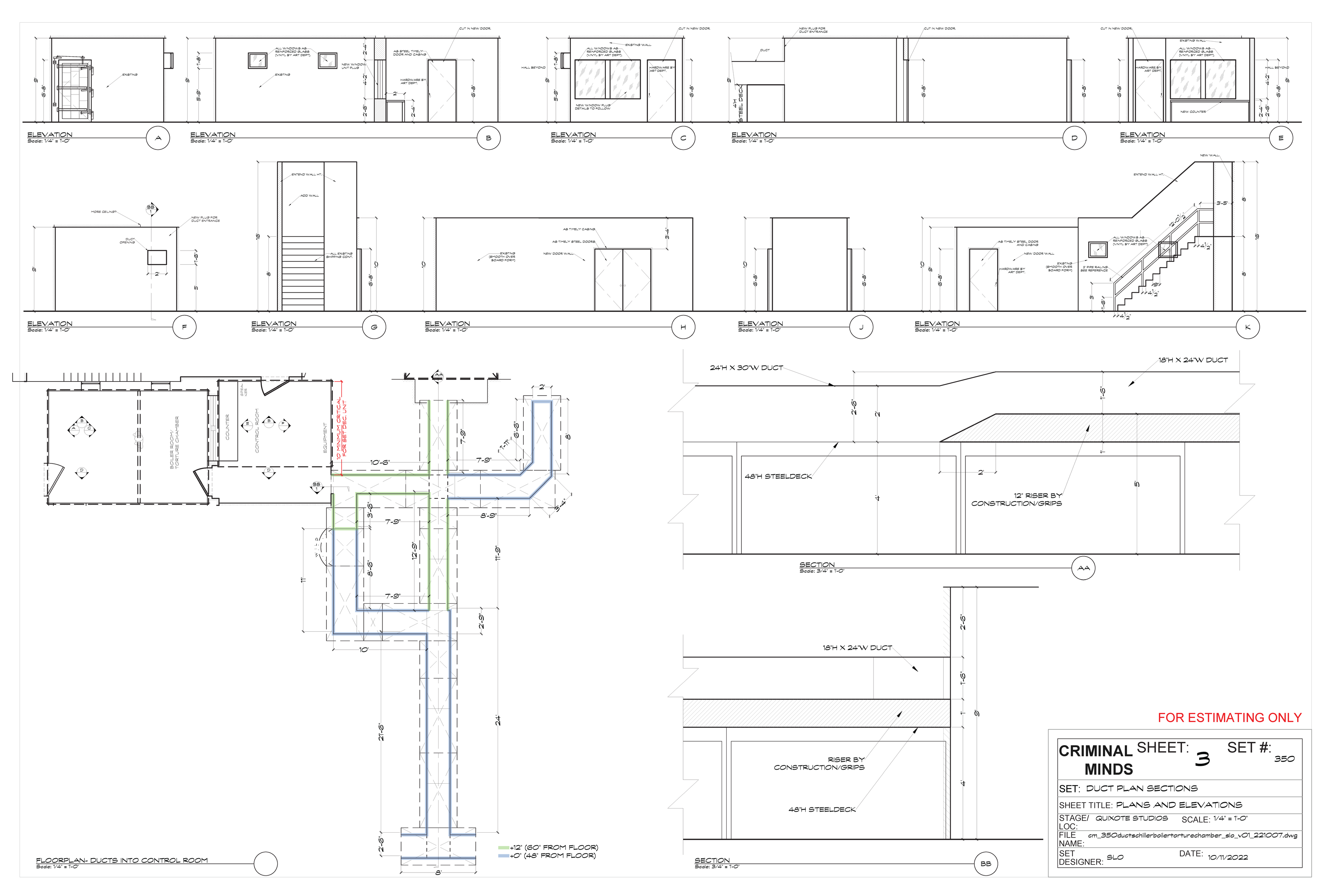 LAT 338 — Sheriff's Station Interior — Plan & Elevations Sheet 2 — Steven Light-Orr