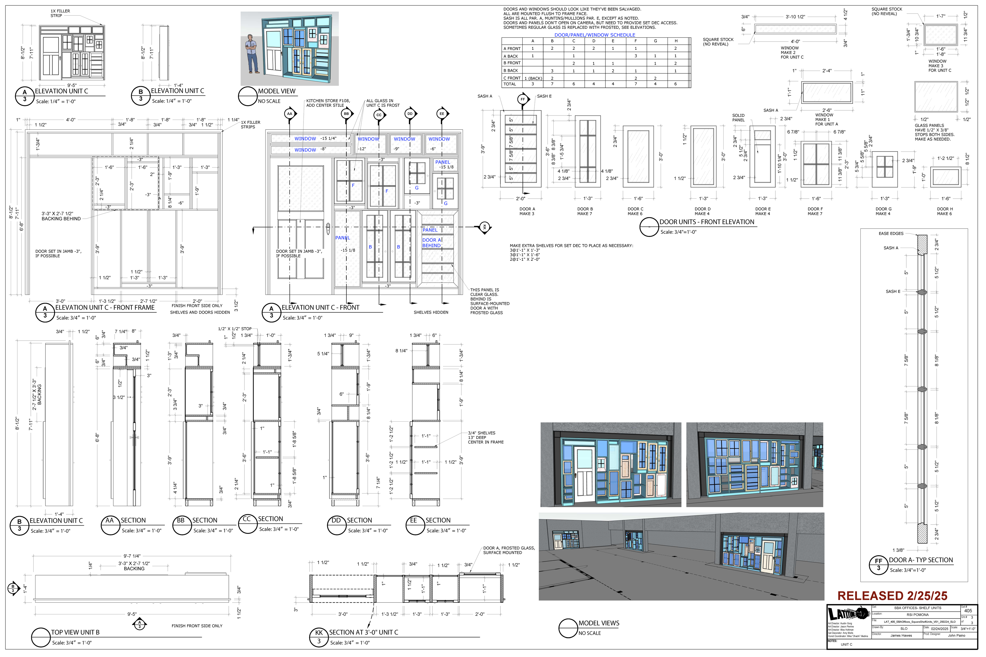 LAT 405 — SBA Offices Square Shelf Units — Sheet 3 — Steven Light-Orr