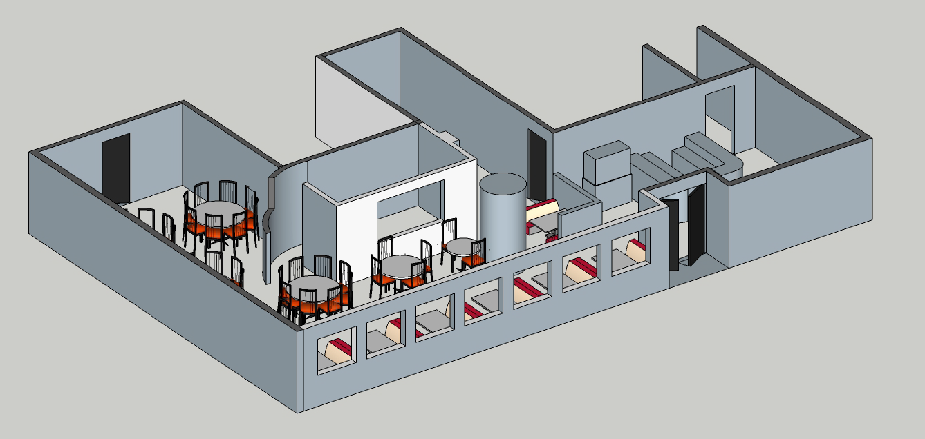 Sketchup restaurant model by Steven Light-Orr