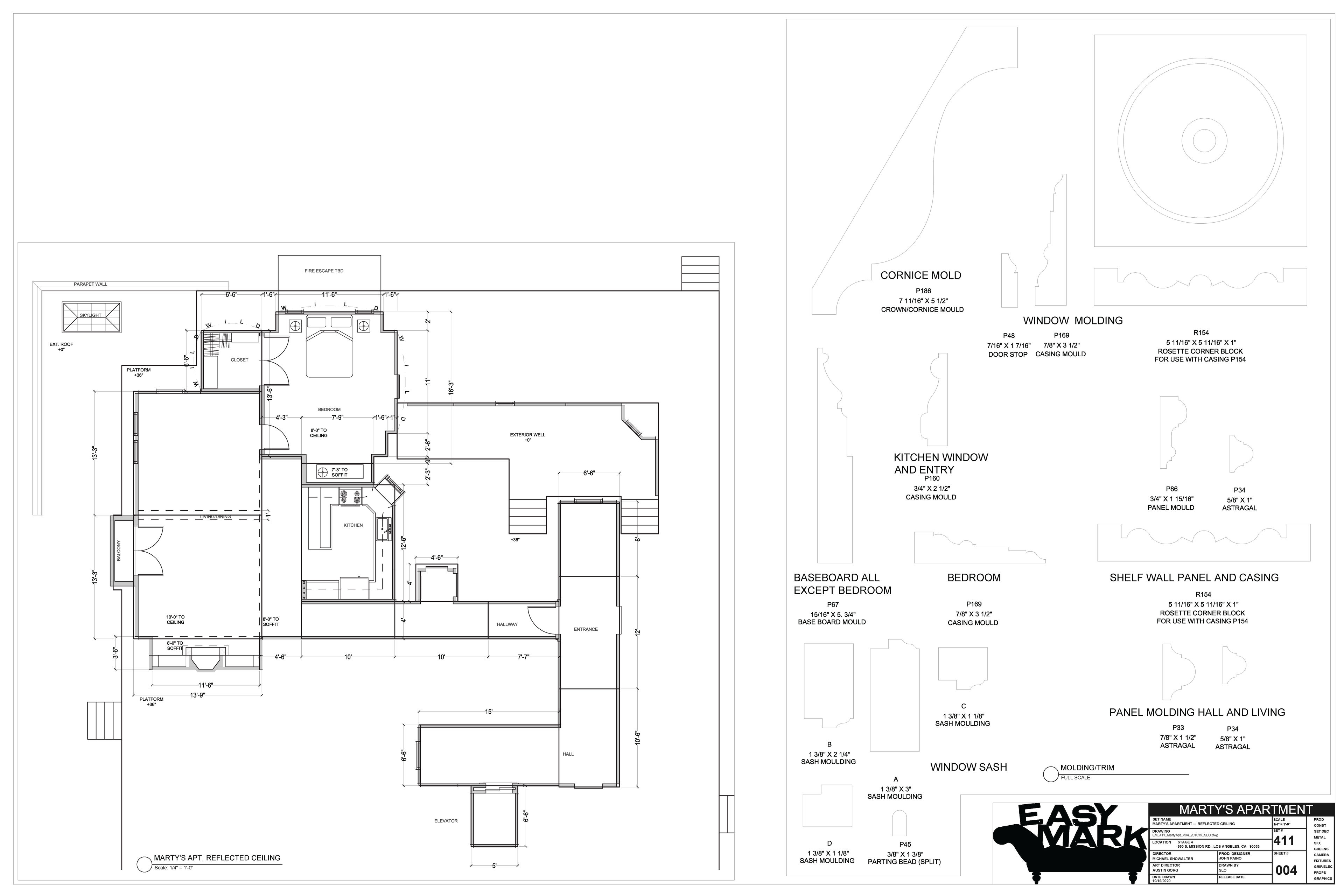Marty Apt — Sheet 4 — Reflected Ceiling & Trim — Steven Light-Orr